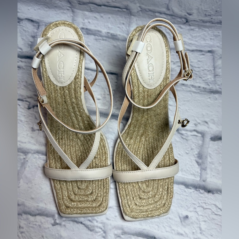 Coach Leather Heels in Chalk